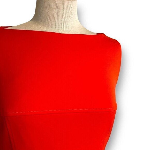 Ralph Lauren Black Label Womens Dress Sz 8 Orange Stretch Wool Sheath USA Made - Picture 7 of 13